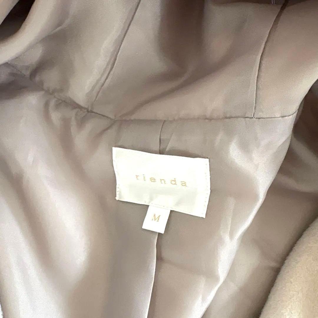 rienda ウールMIXフードポンチョコート　ライトベージュ　M