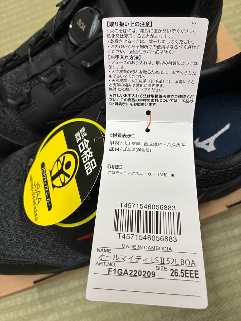 Mizuno BOA 安全靴 ブラック/レッド