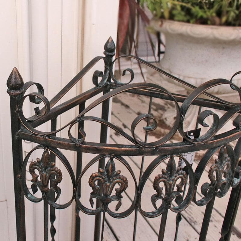 アイアンコーナー傘立て 鉄製 扇形　ロートアイアンシャビーシック 128-512