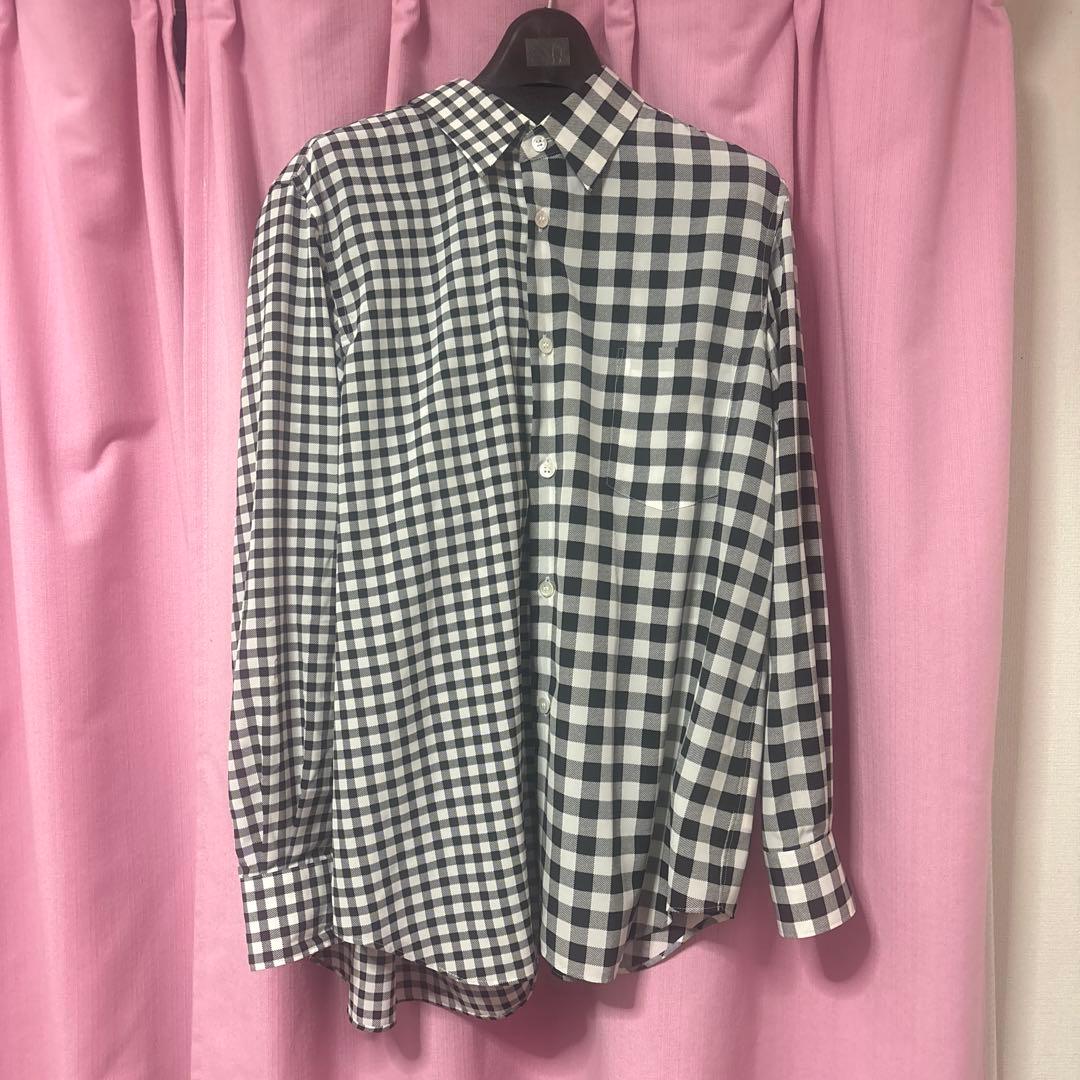 AD2025 完売商品　コムデギャルソン　ドッキングギンガムシャツ