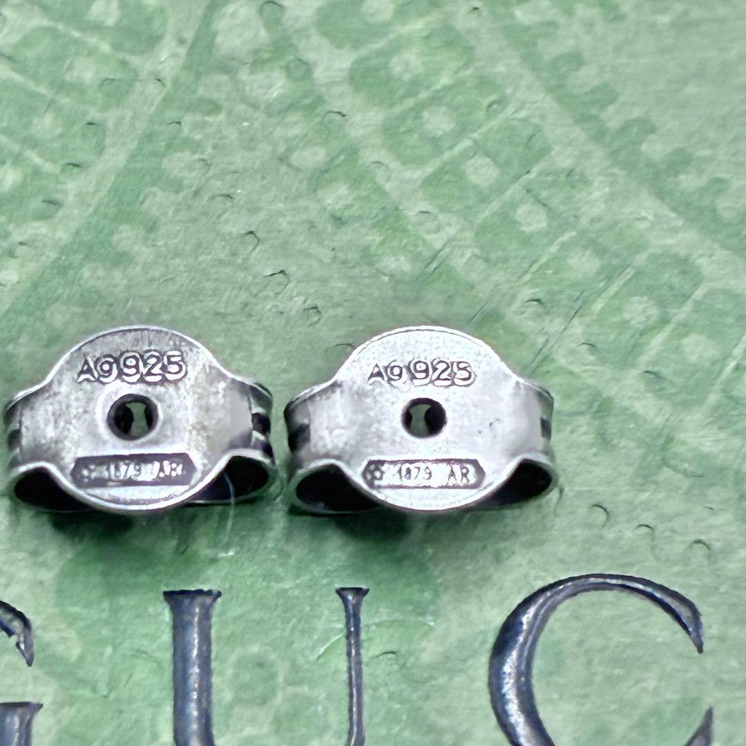 GUCCI グッチ　インターロッキング　ピアス　アラベスク　両耳　燻し　シルバー