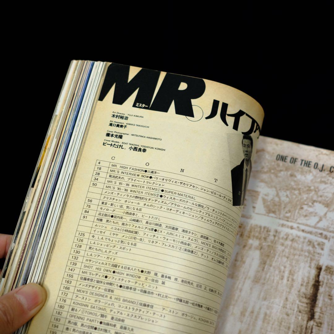 1985年　MR.ハイファッション 11月号 ビートたけし 小西良幸 特集