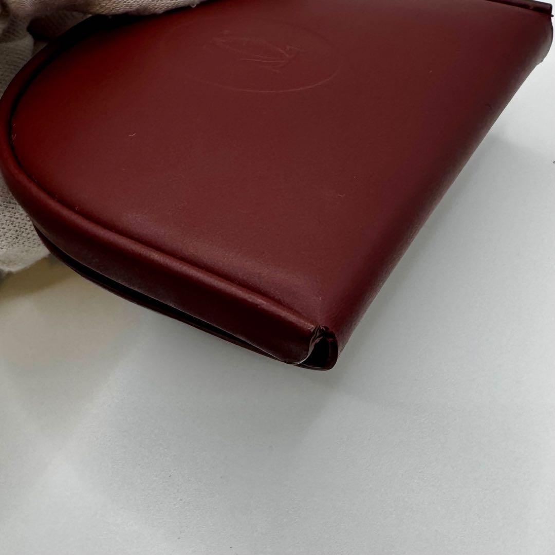 極美品 カルティエ マストライン ケース 小銭入れ レザー ボルドー