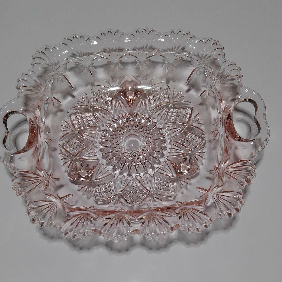 ♥️♥️豪華に輝く薄いピンク系のガラス大皿②