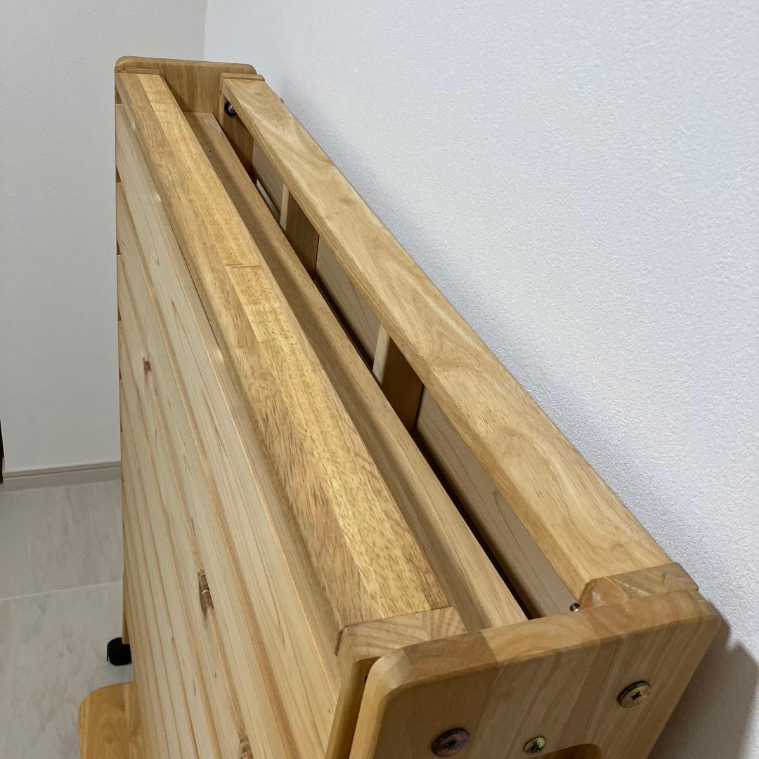 中居木工ひのき折り畳みベットロータイプシングル