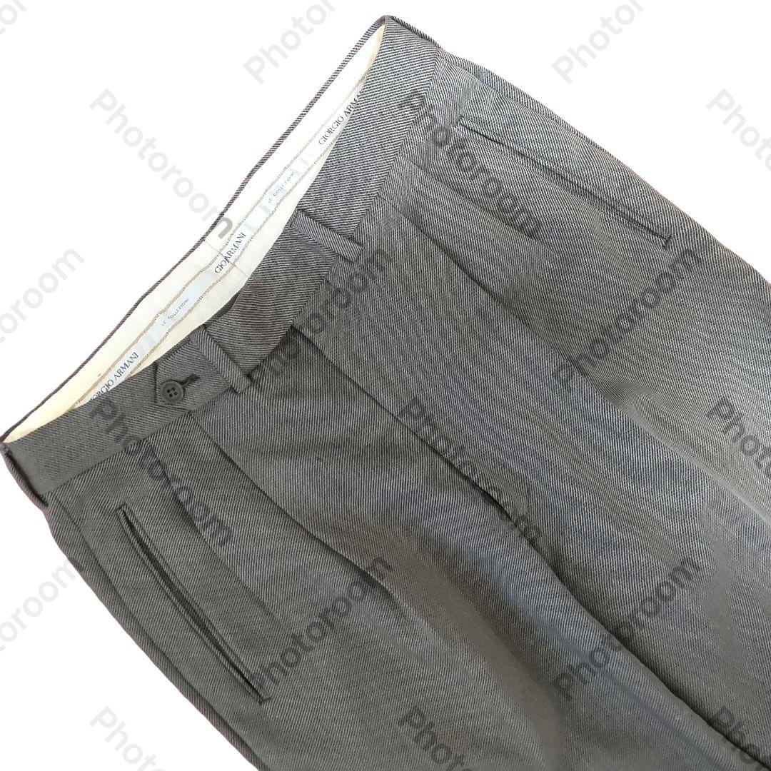 GIORGIO ARMANIイタリア製 ビジネススーツ黒カーキ茶カラー畦織
