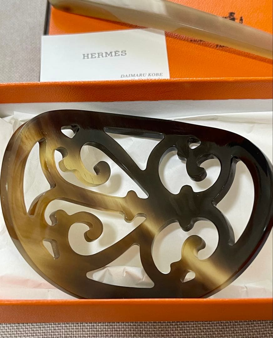 特価！ロカイユ バッファローホーン髪飾り　ヘアアクセ エルメス