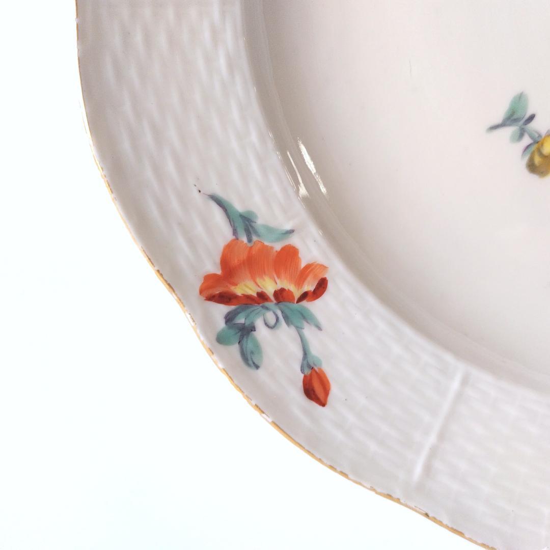 マイセン Meissen 1780-90年頃 金彩花絵 ディナープレート