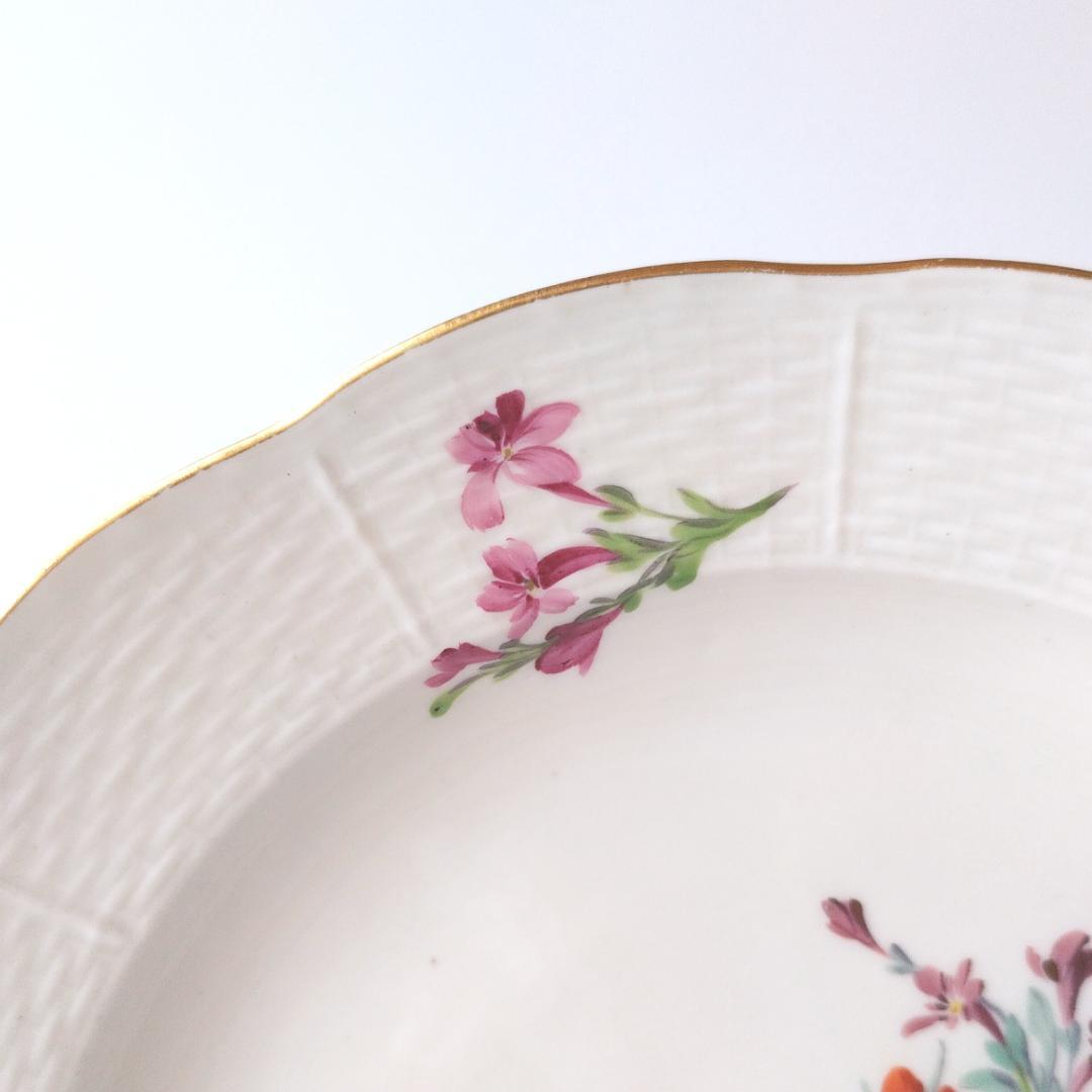 マイセン Meissen 1780-90年頃 金彩花絵 ディナープレート