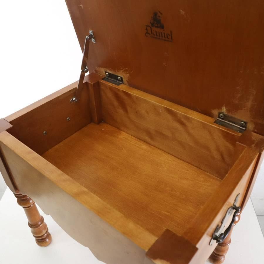 値下げ横浜ダニエル 収納付きスツール 樺材 ドレッサー椅子 英国アンティーク調