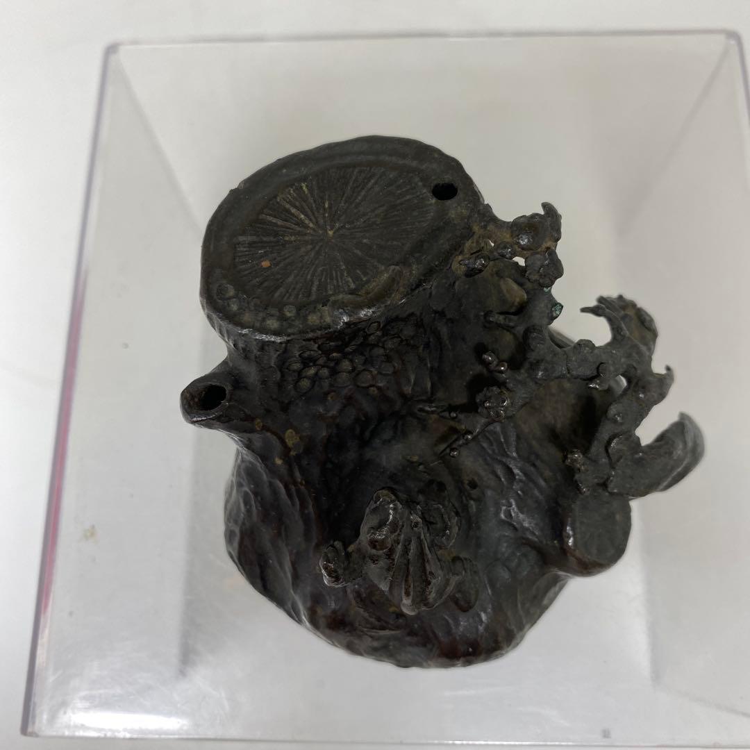 古銅　木に蛙　水滴　115g タエカ　東さ7-1124☆2F