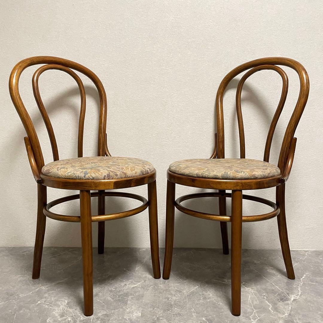 英国アンティーク調　① 無垢ベントウッドチェア 曲木　椅子　リビングチェア