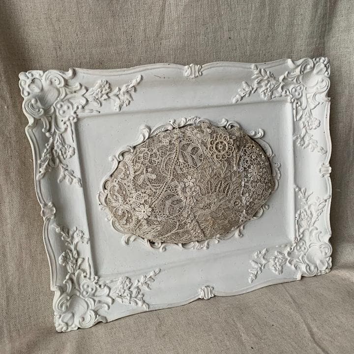 フランスアンティークレース コラージュ フレーム アクセサリースタンド