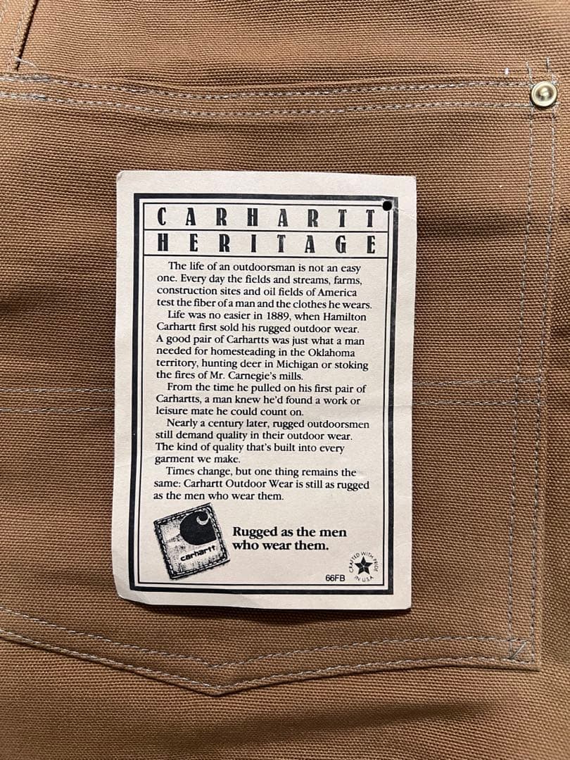 80s carhartt オーバーオール　エプロン付き　デッドストック　USA製