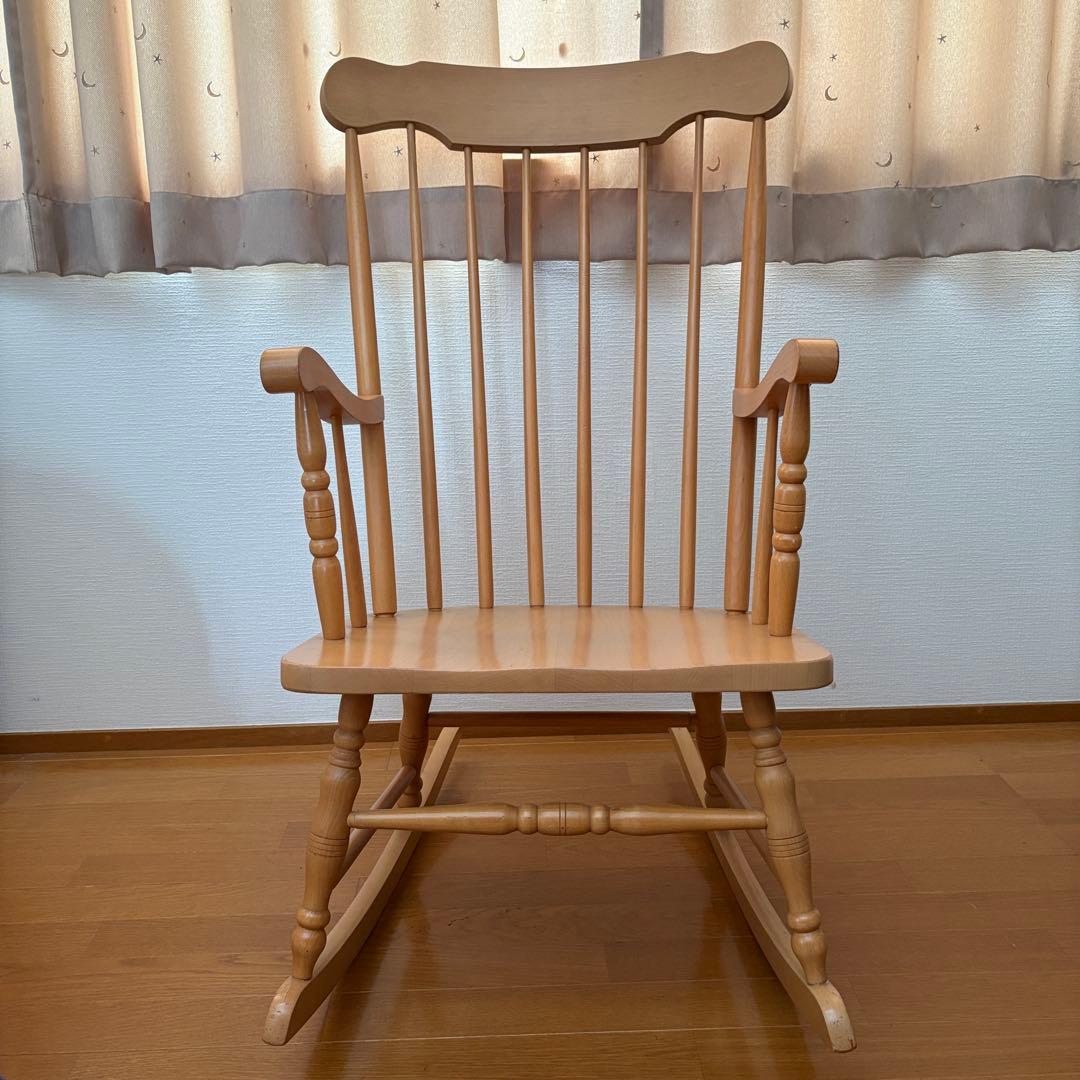 マスターさま商談中　木製ロッキングチェア ナチュラル　飛騨の家具　引取限定　目黒