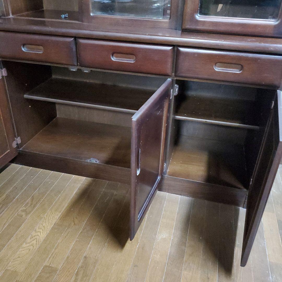 カリモク Karimoku 木製食器棚 ダークブラウン 大型キッチンボード高級