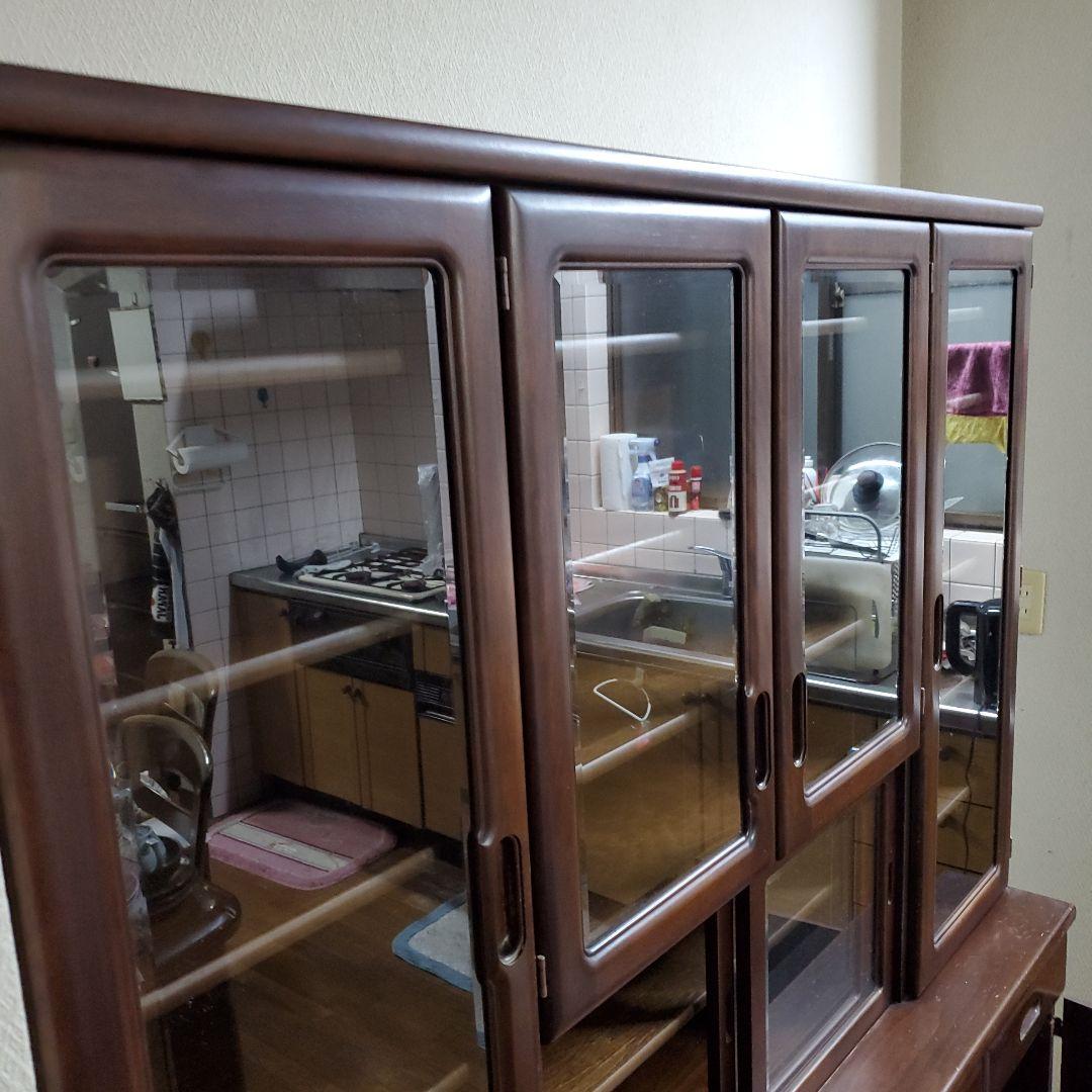 カリモク Karimoku 木製食器棚 ダークブラウン 大型キッチンボード高級