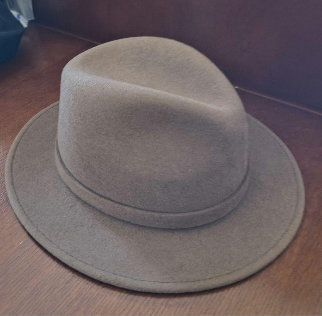 美品 ステットソン ブラウン ウールフェルトハット 中折 59cm パッカブル