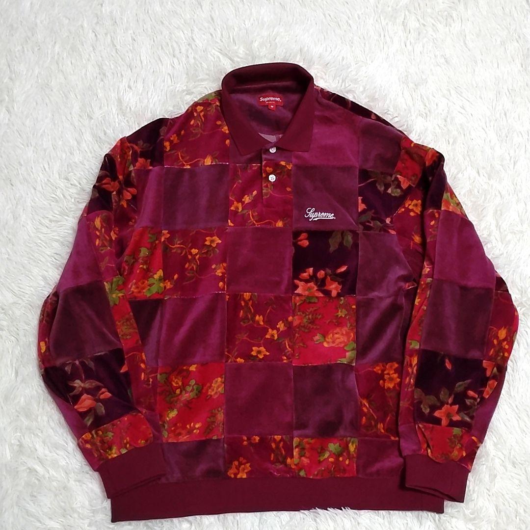 【美品】Supreme Floral Patchwork Velour Polo