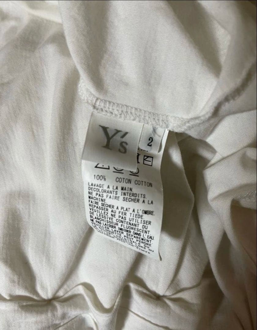 トップス y's cotton long sleeves with back button