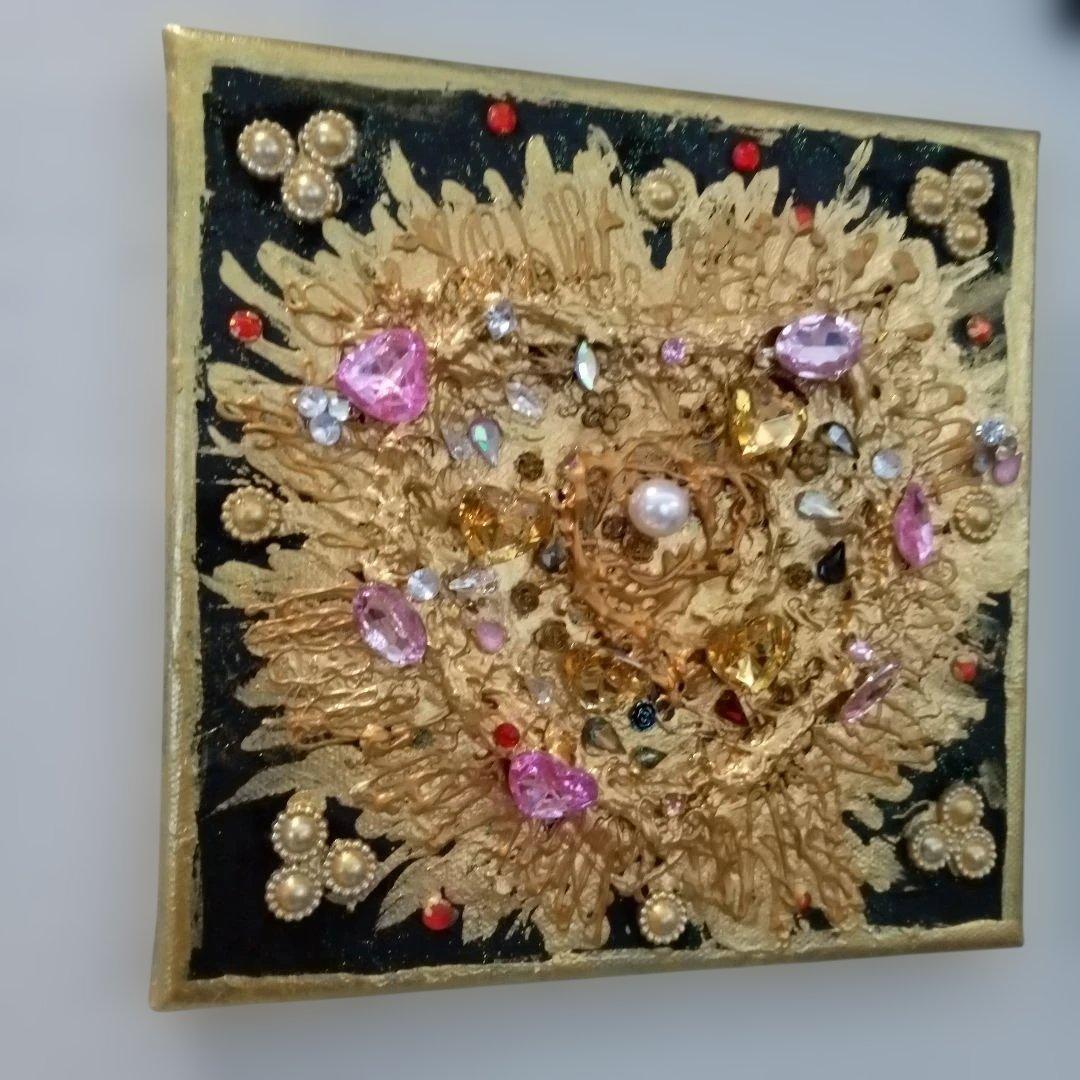 壁掛けアート金箔漆等使用　18cm