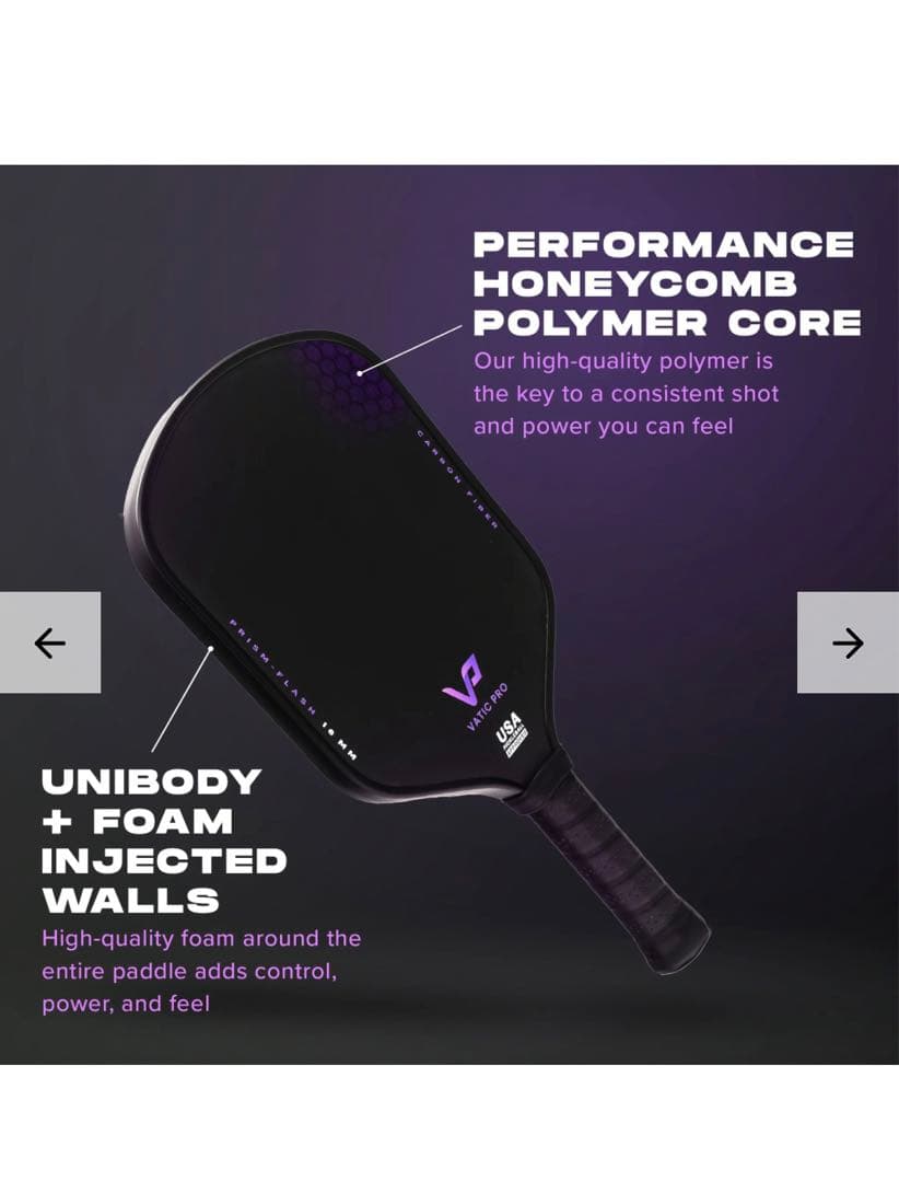 ★新品★Vatic Pro プリズムフラッシュ 16mm ピックルボール パドル