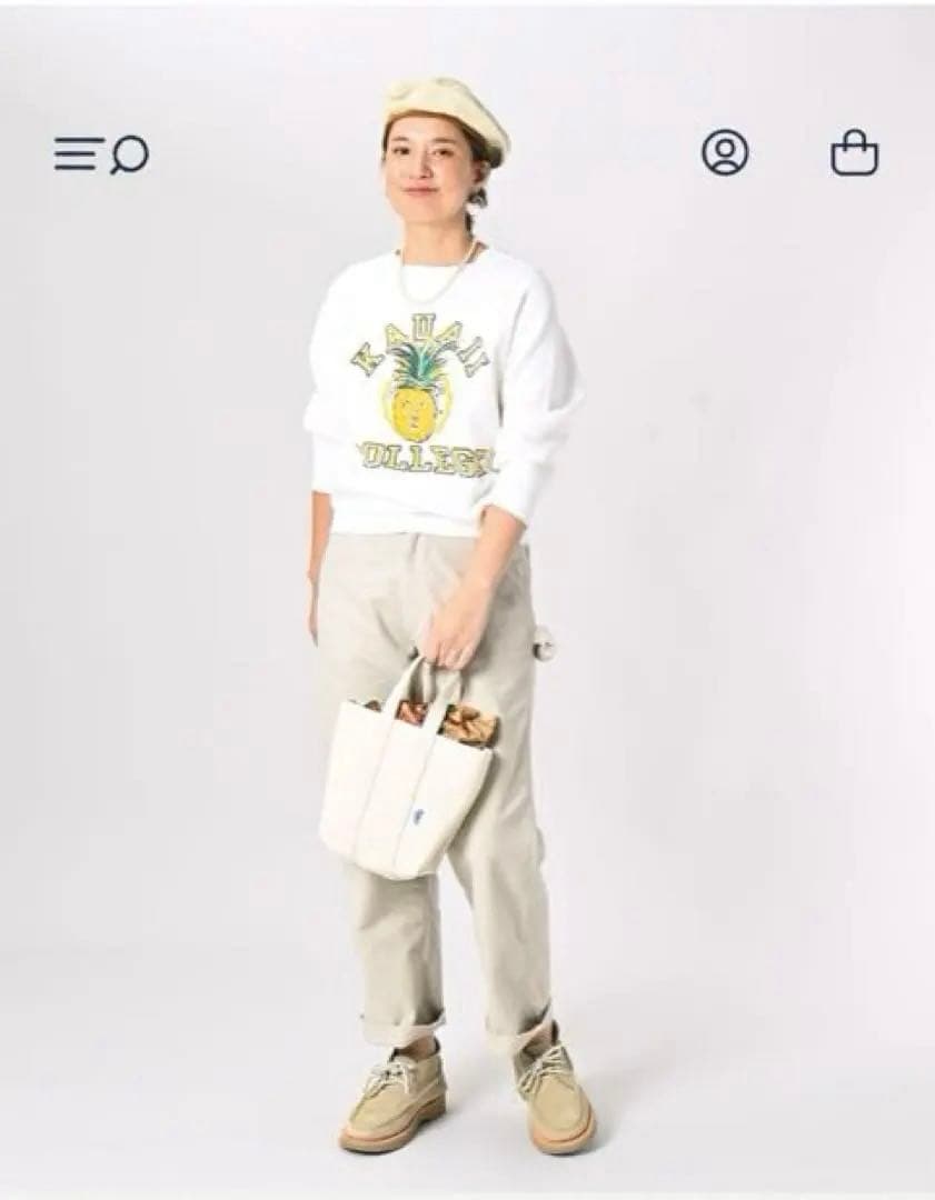 45R 葉山ものがたりカウアイちゃんベタッチプリントのパフスウェット　Mサイズ