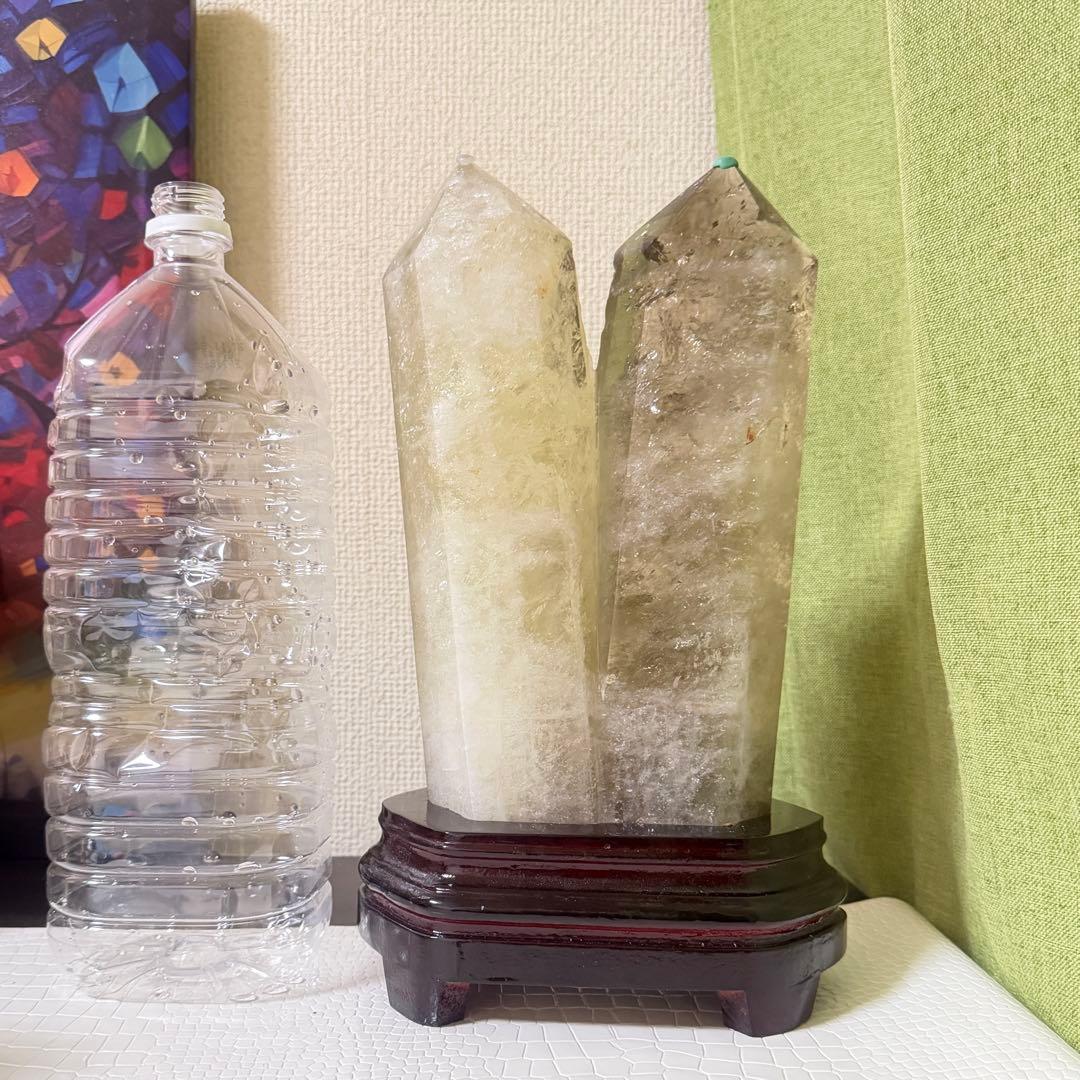 天然石 シトリン アメジストWポイント☘︎ ݁˖.浄化と金運