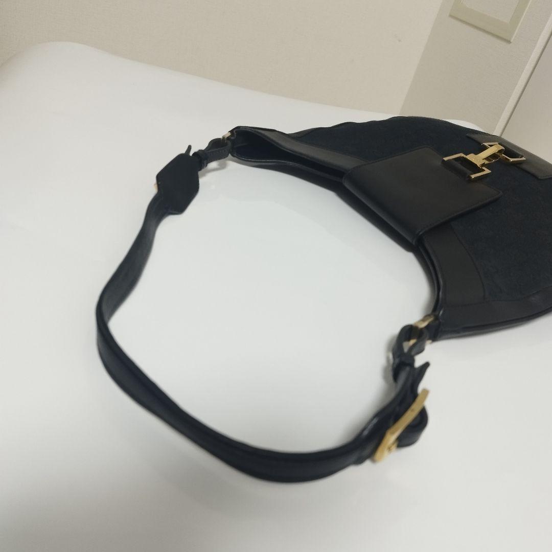 美品☆　グッチ　ジャッキー　ワンショルダーバッグ GGキャンバス　レザー