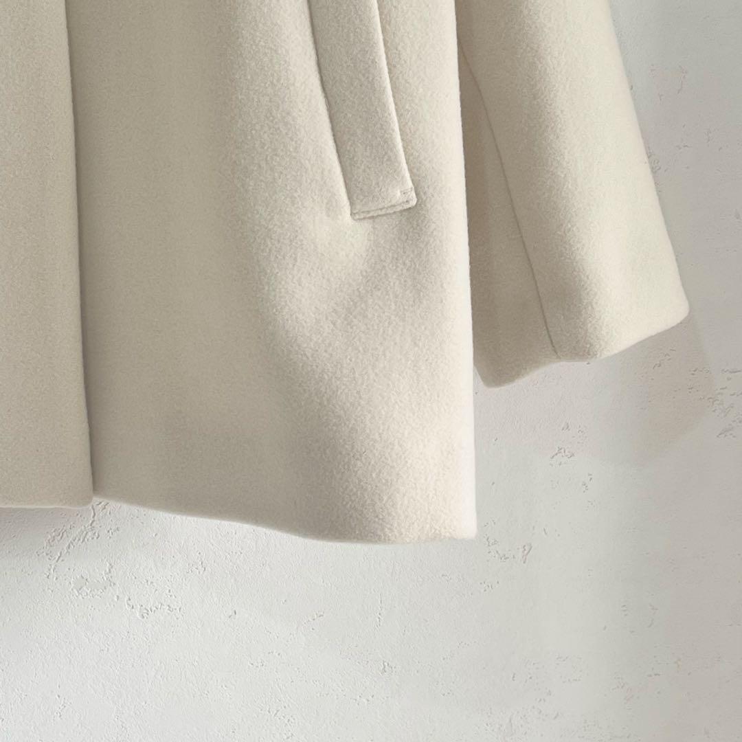 ユナイテッドアローズ　美品　セントデールウール ノーカラー ミドル コート