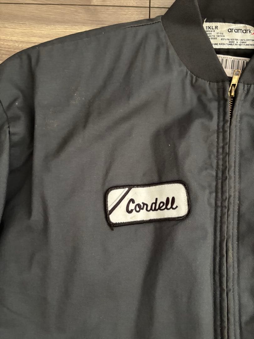 クラウン刺繍 ワークジャケットブラックLサイズピエロビンテージ