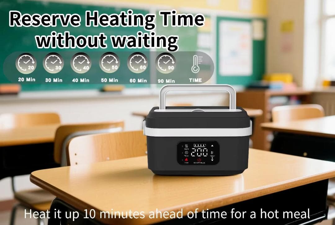 【新品】ポータブル電気加熱ランチボックス（1000ml大容量・充電対応）