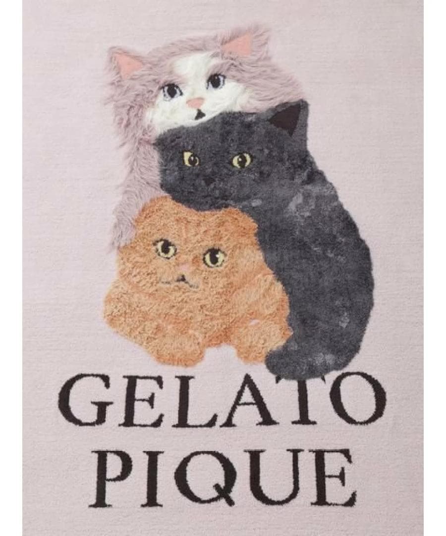 ジェラートピケ CAT3柄 ジャガードマルチカバー+ピローケース