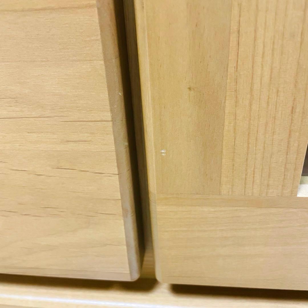 【美品】テレビ台 テレビボード 3段 幅90cm ナチュラル 木製 扉収納付き