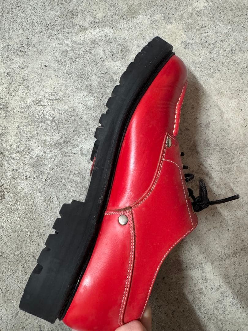 山根靴店　Ｕチップ　 レザー　２6cm　 レッド　EVISU