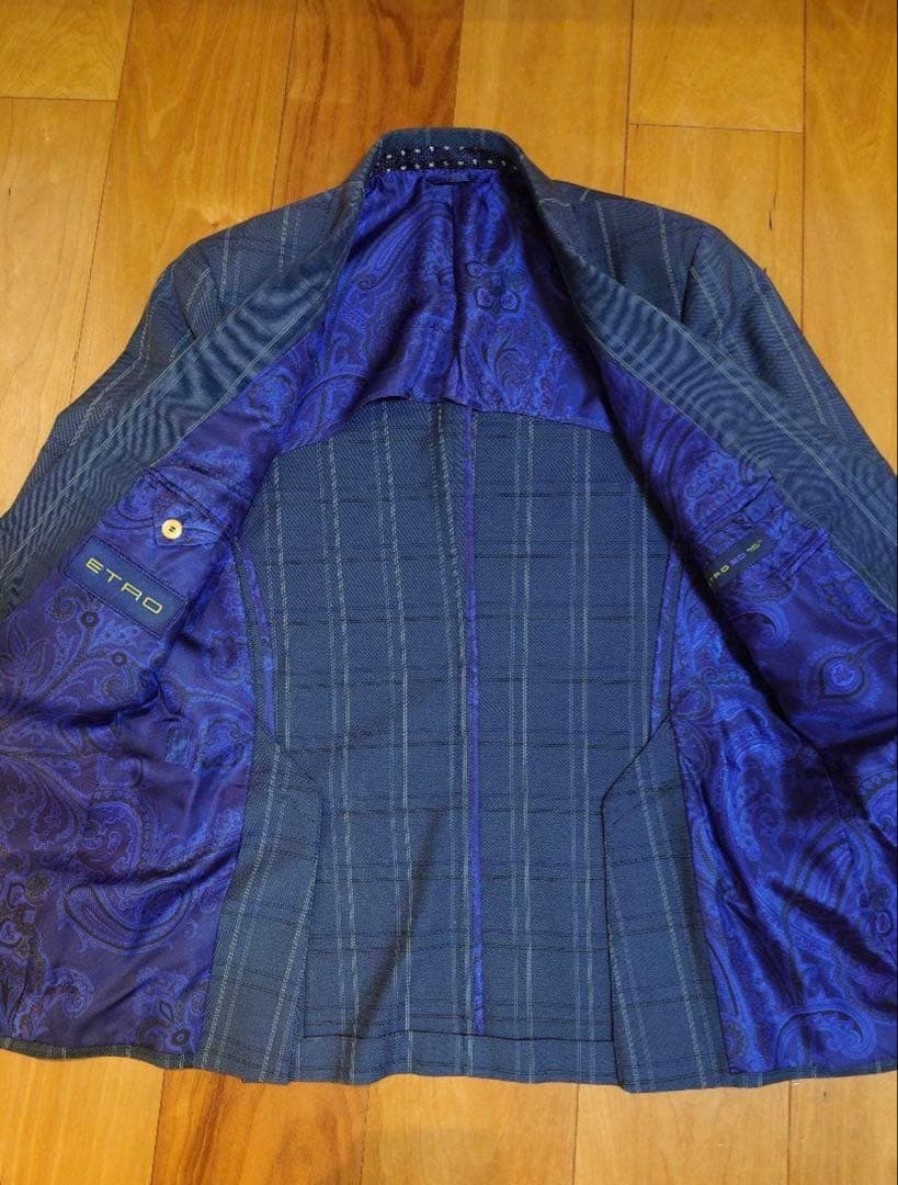 エトロ　チェック　スーツ