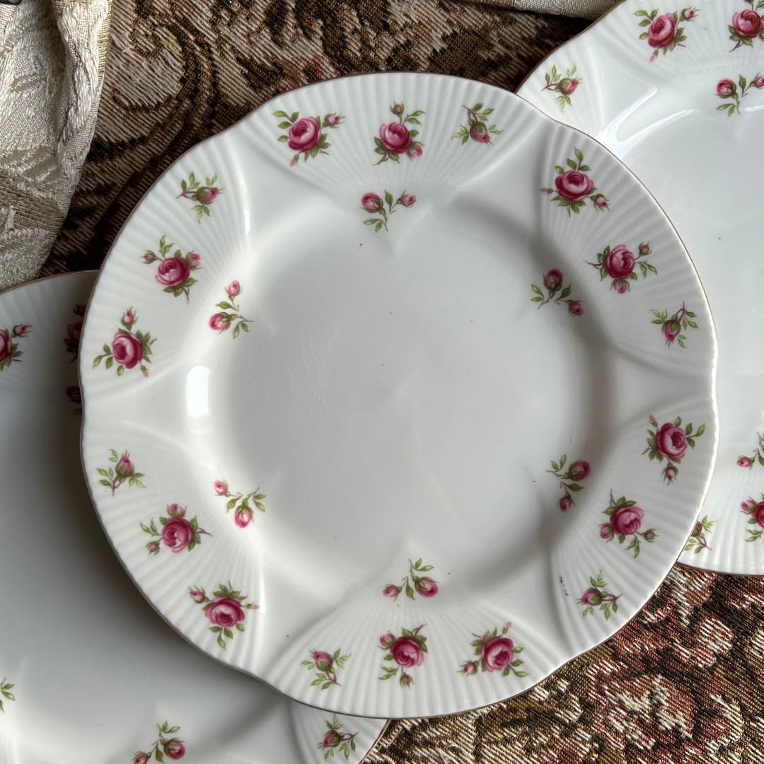 英国製 ...Rosalie 可憐な花びら ケーキ皿5枚