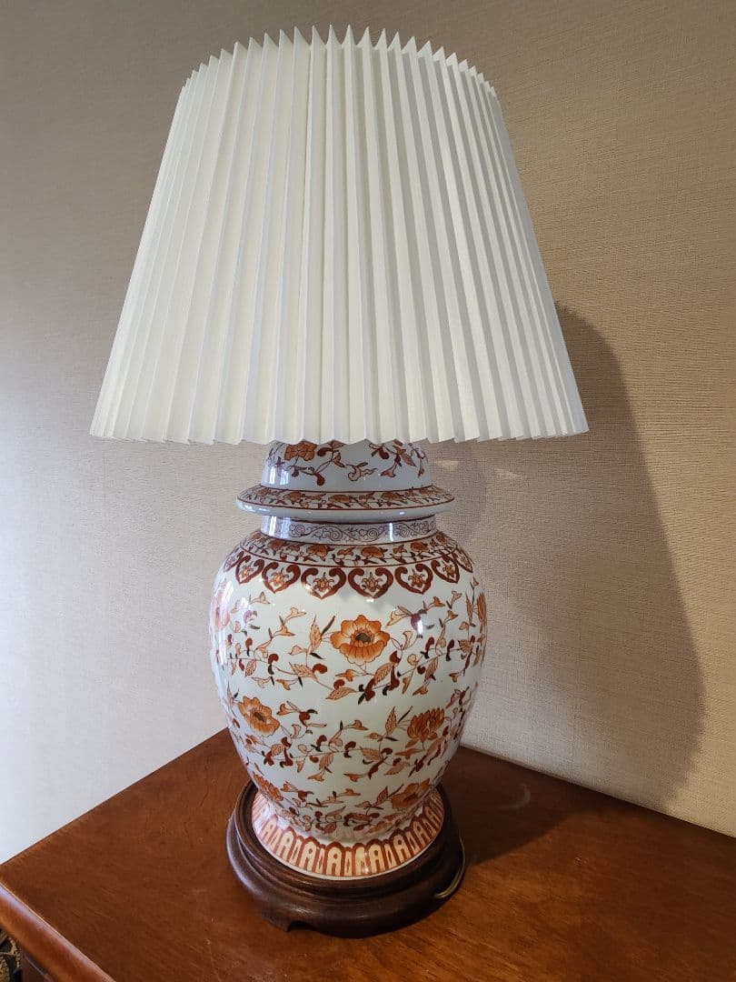 ランプ　ランプシェード　アンティーク　骨董品　陶器　インテリア　オブジェ　ライト