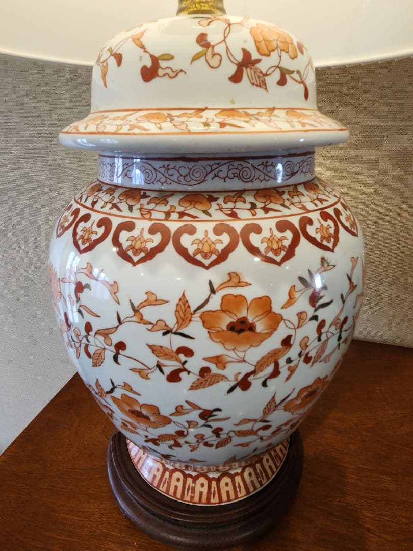 ランプ　ランプシェード　アンティーク　骨董品　陶器　インテリア　オブジェ　ライト