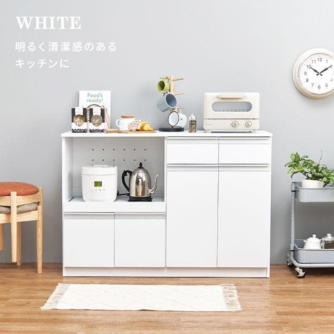 キッチンカウンター幅118cm レンジ台 キッチンボードコンセント付（1216）