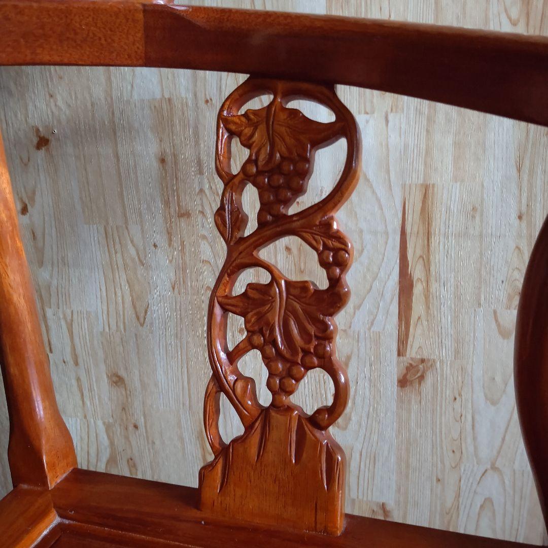 【お値下げ】木製 花の象嵌椅子