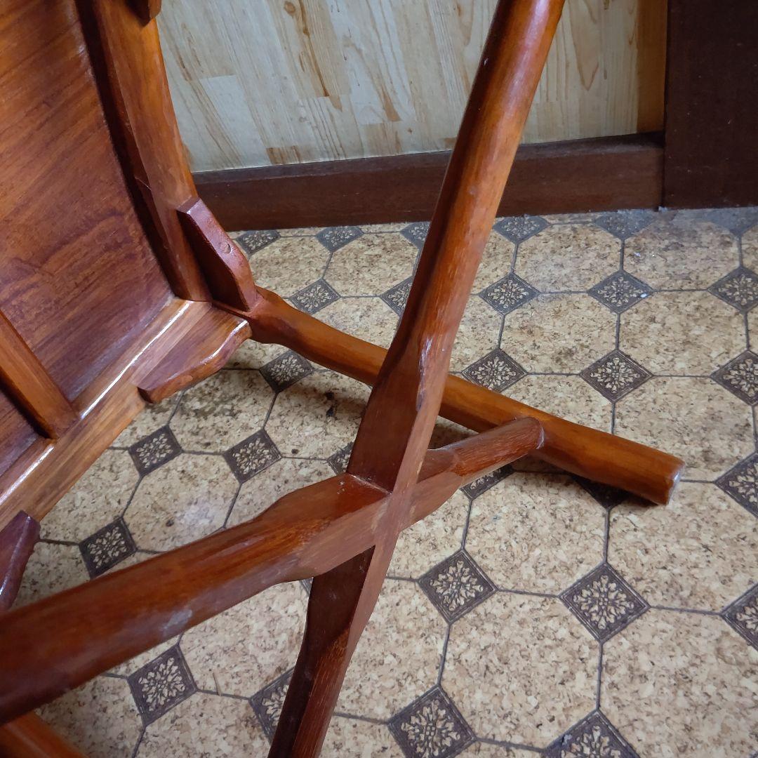 【お値下げ】木製 花の象嵌椅子