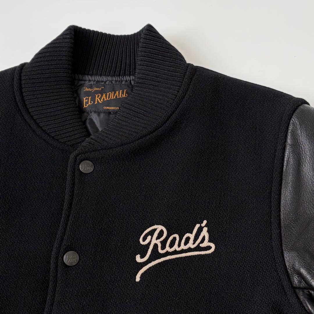 RADIALL 袖革スタジャン M ラディアル レザー ジャケット ブラック 黒