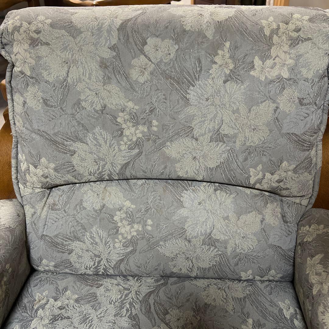 ののの 　【昭和レトロ】花柄布製 1人掛けソファ【アンティーク家具】