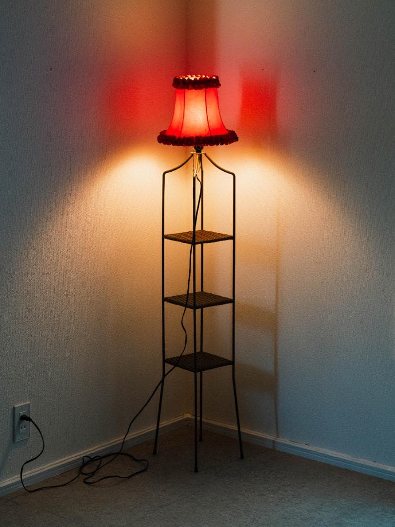 90's KISHIMA ヴィンテージ フロアライト 照明 シェルフ 棚 レトロ