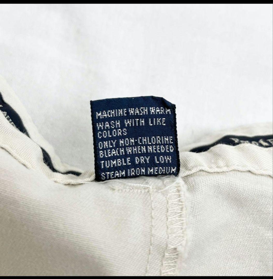 W34L32 90sポロバイラルフローレン ツータックチノパン オフ白 ポロチノ