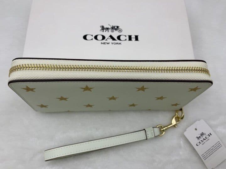 新品未使用コーチ長財布スター星柄ホワイトレディースメンズ送料無料即日発送