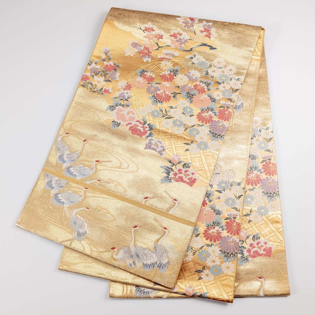 CCCH! R7SK1310 振袖+帯 2点セット 華やか 花 鶴 六通柄