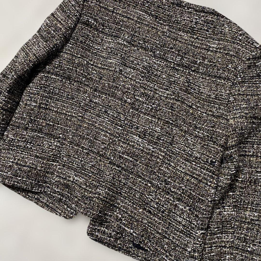 ✨極美品✨theory luxe ツイード ノーカラージャケット 38 黒