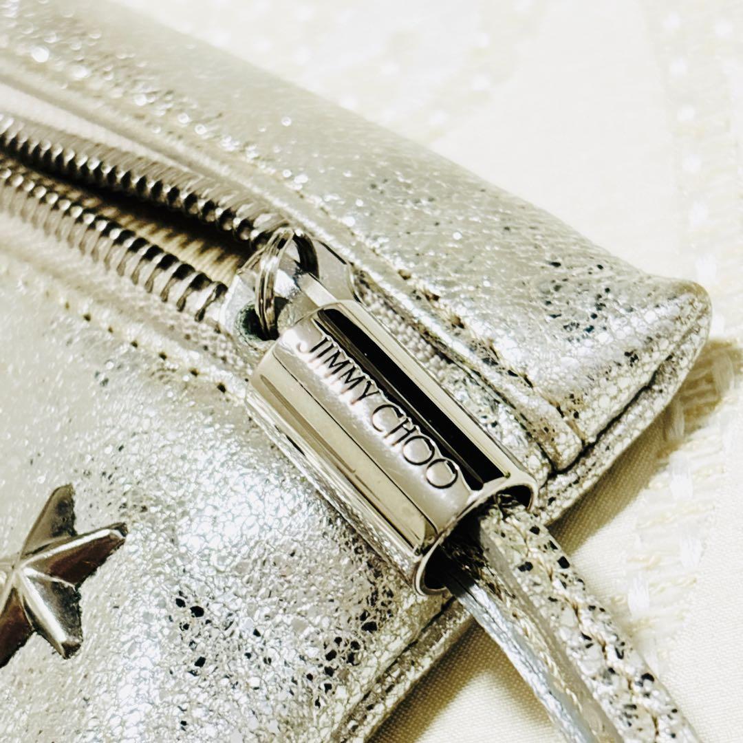 新品級 ジミーチュウ ラムレザー ZENA スタースタッズ シルバー ゼナ